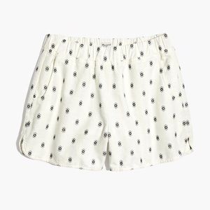 Madewell White Geo Print Pull On Diamond Shorts